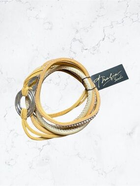 Thalia Sodi Yellow and Gold Multi-String Bracelet